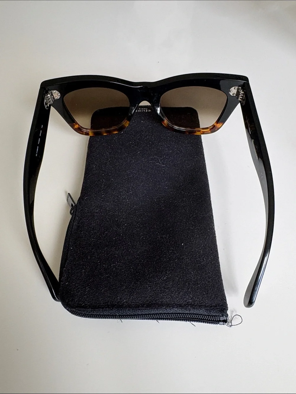 Celine Black to Tortoiseshell Gradient Square Sunglasses